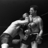April 9th, 1979 -- "So You Wanna Fight" competition at the PNE Gardens.  Louis Richards (right) during his final bout of the night. Left is Louie Torrao.